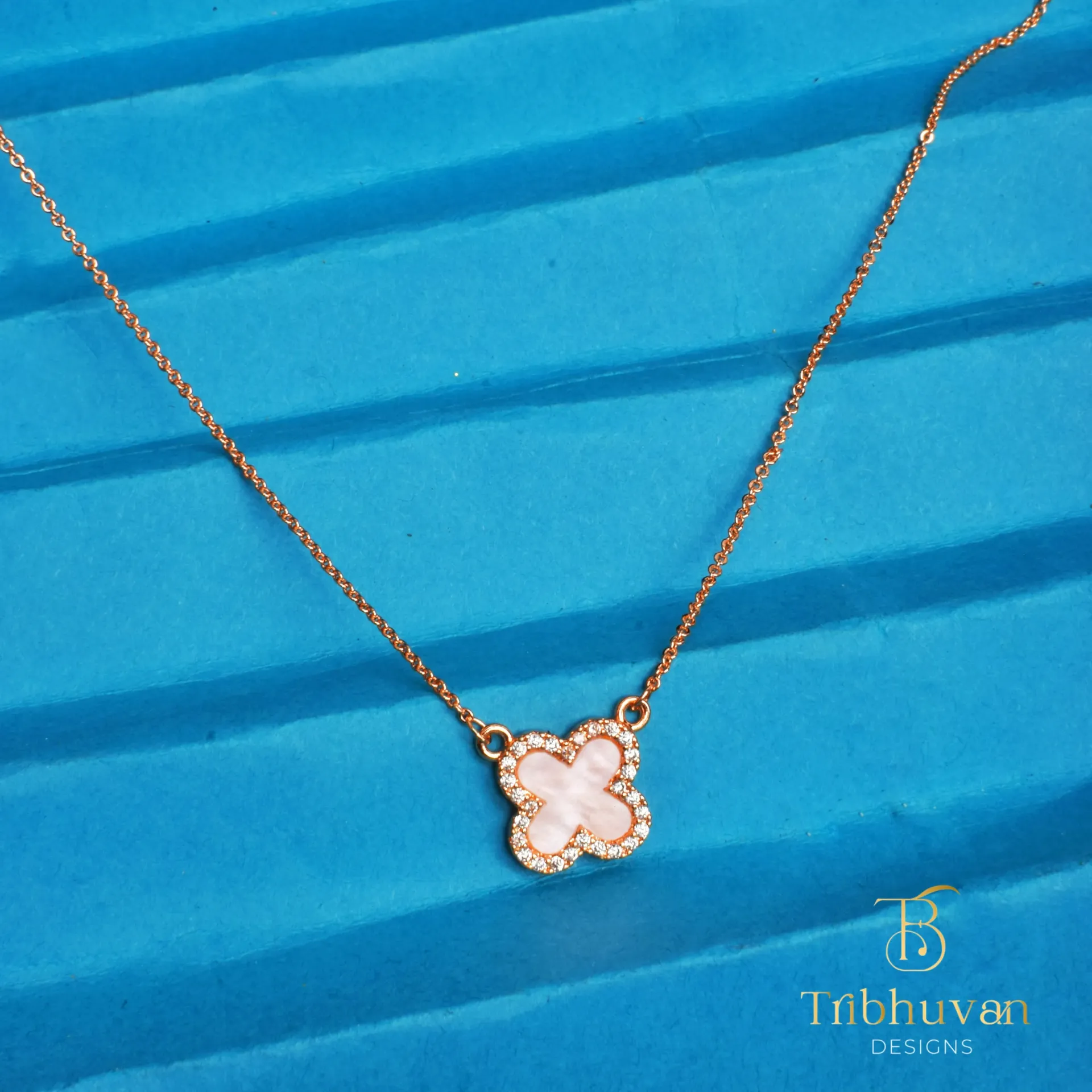 Blush Clover Charm Necklace