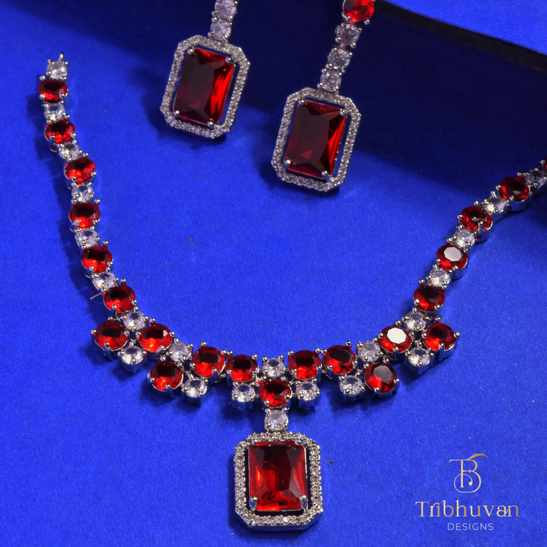 Crimson Royale Statement Necklace Set