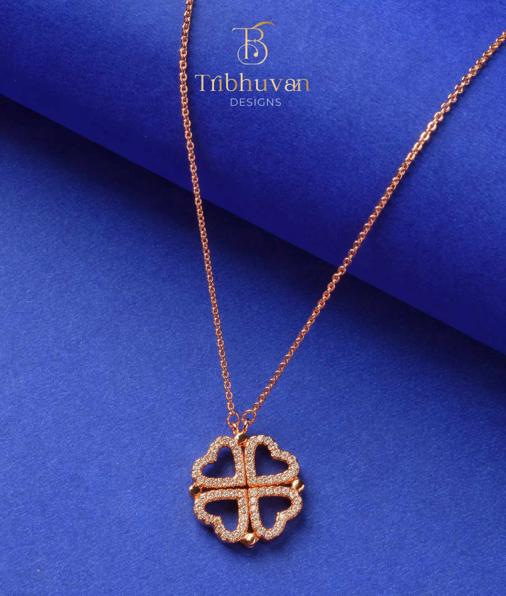 Lucky Hearts Clover Pendant Necklace