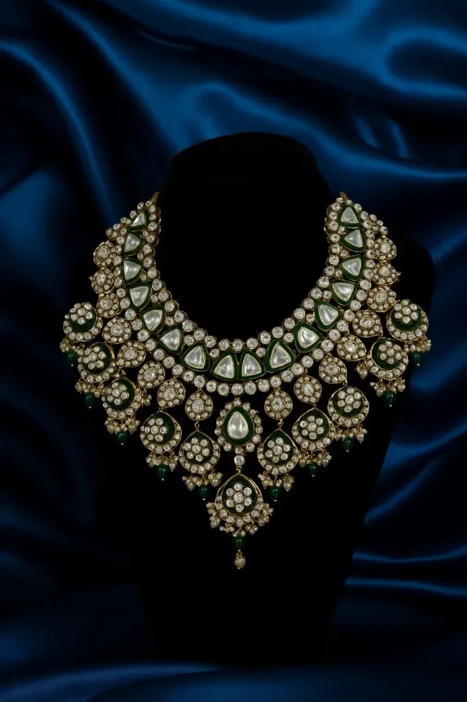 Emerald Kundan Bridal Statement Necklace