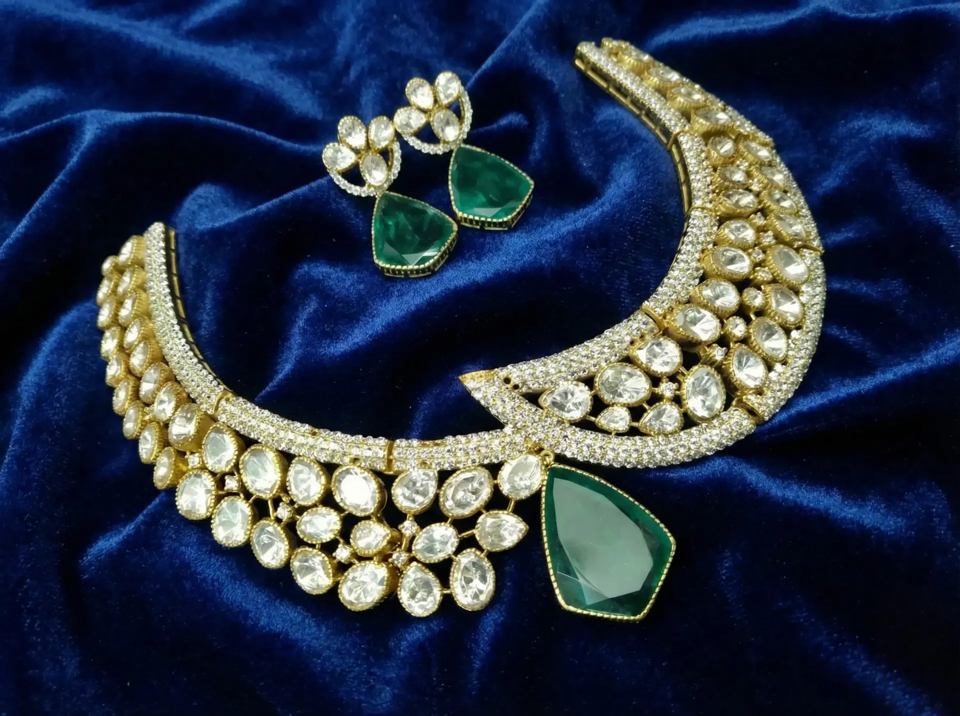 Royal Crescent Polki Necklace Set